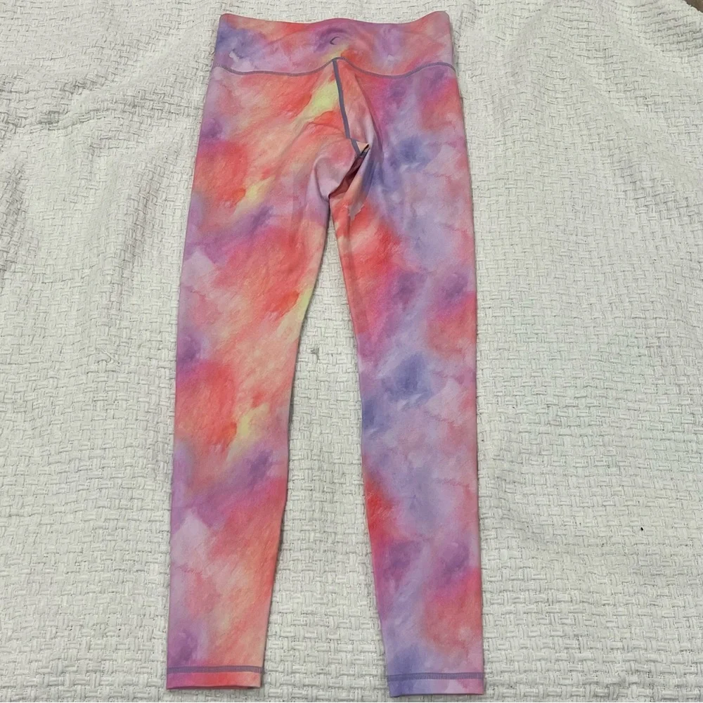 Zyia Light n Tight Tie Dye Leggings Sorbet Sunset High Rise 28” 6-8 NWOT